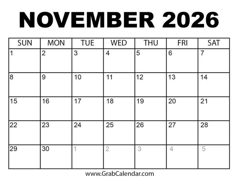 November 2026 Calendar 1